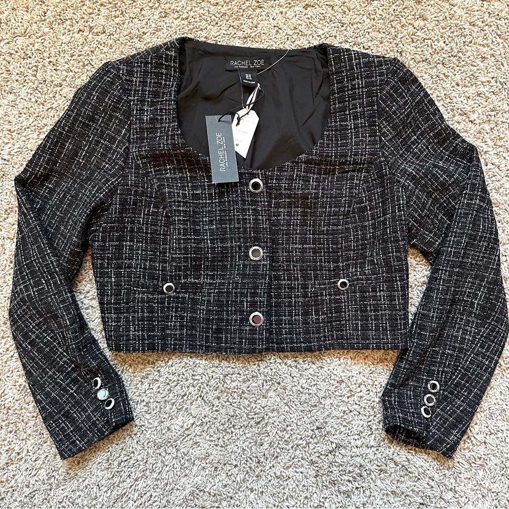Rachael Zoe tweed cropped blazer